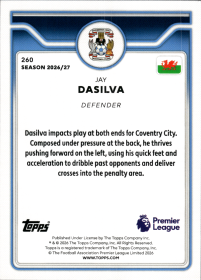 Jay Dasilva - Topps Flagship Premier League Base Set 2026-27, Nr. 260