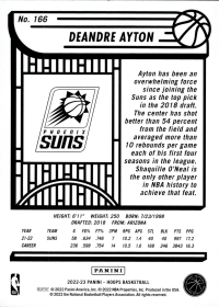 Deandre Ayton - Panini Hoops Base Set 2022-23, Nr. 166