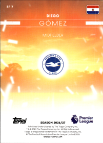 Diego Gómez - Topps Flagship Premier League Flying the Flag 2026-27, Nr. FF 7 – Insert
