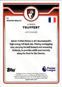 Adrien Truffert - Topps Flagship Premier League Base Set 2026-27, Nr. 51