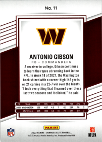 Antonio Gibson - Panini Donruss Elite Base Set 2022, Nr. 11