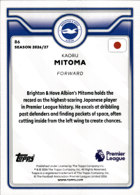 Kaoru Mitoma - Topps Flagship Premier League Base Set 2026-27, Nr. 86