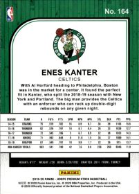 Enes Kanter - Panini Hoops Premium Stock Base Set 2019-20, Nr. 164