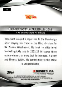Benedict Hollerbach - Topps Chrome Sapphire Bundesliga Base Set 2024-25, Nr. 11