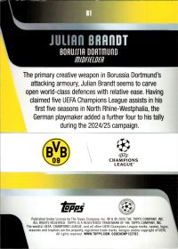 Julian Brandt - Topps UEFA Club Competitions Base Set 2025-26, Nr. 81