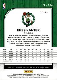 Enes Kanter - Panini Hoops Premium Stock Base Set 2019-20, Nr. 164 – Green Prizm