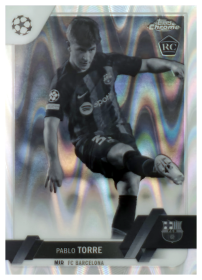 Pablo Torre - Topps Chrome UEFA Club Competitions Base Set 2022-23, Nr. 32 – Rookie Card, Black & White Ray Wave
