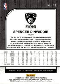 Spencer Dinwiddie - Panini Hoops Premium Stock Base Set 2019-20, Nr. 13