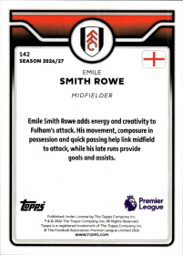 Emile Smith Rowe - Topps Flagship Premier League Base Set 2026-27, Nr. 142