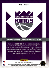 Harrison Barnes - Panini Recon Base Set 2021-22, Nr. 124
