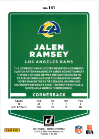 Jalen Ramsey - Panini Donruss Base Set 2021, Nr. 141 – Press Proof Red