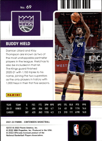 Buddy Hield - Panini Contenders Season Ticket 2021-22, Nr. 69