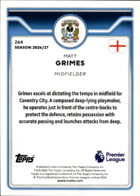 Matt Grimes - Topps Flagship Premier League Base Set 2026-27, Nr. 264