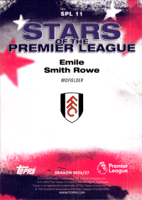 Emile Smith Rowe - Topps Flagship Premier League Stars of the Premier League 2026-27, Nr. SPL 11 – Insert