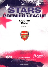 Declan Rice - Topps Flagship Premier League Stars of the Premier League 2026-27, Nr. SPL 2 – Insert