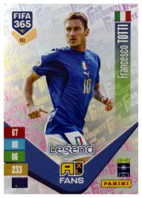 Francesco Totti - Panini Adrenalyn XL FIFA 365 Fan Favourites 2026-27, Nr. 441 – Insert