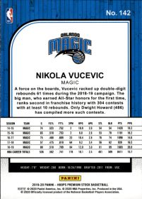Nikola Vucevic - Panini Hoops Premium Stock Base Set 2019-20, Nr. 142