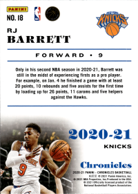 RJ Barrett - Panini Chronicles Base Set 2020-21, Nr. 18