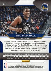 Eric Paschall - Panini Prizm Base Set 2020-21, Nr. 71