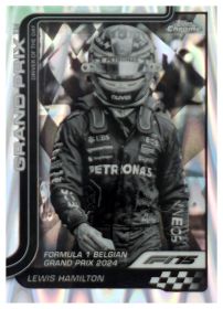 Lewis Hamilton - Topps Chrome Formula 1 Grand Prix Driver of the Day 2025, Nr. 135 – Black & White Ray Wave Refractor