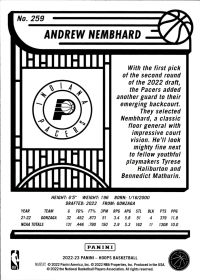 Andrew Nembhard - Panini Hoops Base Set 2022-23, Nr. 259 – Rookie Card