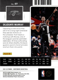 Dejounte Murray - Panini Contenders Season Ticket 2021-22, Nr. 89