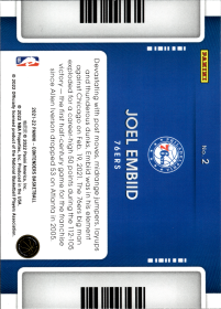 Joel Embiid - Panini Contenders Game Night Ticket 2021-22, Nr. 2