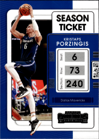 Kristaps Porzingis - Panini Contenders Season Ticket 2021-22, Nr. 38