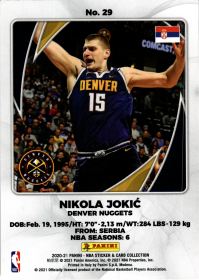 Nikola Jokić - Panini NBA Sticker & Card Collection 2020-21, Nr. 29