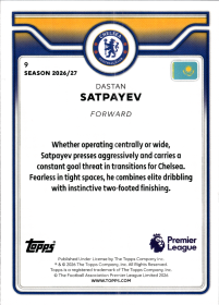 Dastan Satpayev - Topps Flagship Premier League Future Stars 2026-27, Nr. 9