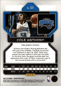 Cole Anthony - Panini Prizm Base Set 2021-22, Nr. 121