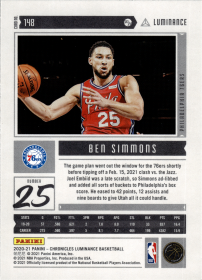 Ben Simmons - Panini Chronicles Luminance 2020-21, Nr. 148 – Bronze