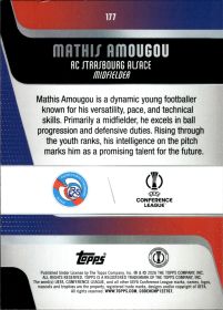 Mathis Amougou - Topps UEFA Club Competitions Base Set 2025-26, Nr. 177 – Rookie Card, Diamante