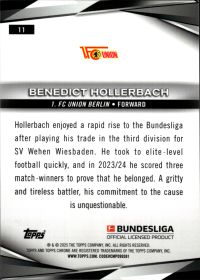 Benedict Hollerbach - Topps Chrome Sapphire Bundesliga Base Set 2024-25, Nr. 11
