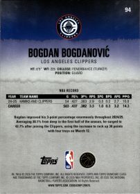 Bogdan Bogdanović - Topps Signature Class Base Set 2025-26, Nr. 94