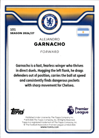 Alejandro Garnacho - Topps Flagship Premier League Base Set 2026-27, Nr. 101