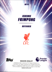 Jeremie Frimpong - Topps Flagship Premier League Nitro Boost 2026-27, Nr. NB 13 – Insert