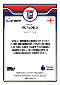 Darnell Furlong - Topps Flagship Premier League Base Set 2026-27, Nr. 274