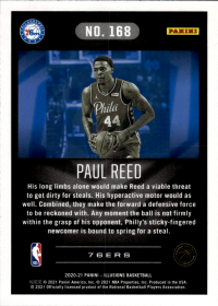 Paul Reed - Panini Illusions Base Set 2020-21, Nr. 168 – Rookie Card, Trophy Collection Orange