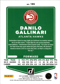 Danilo Gallinari - Panini Donruss Base Set 2021-22, Nr. 186