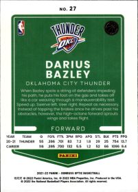 Darius Bazley - Panini Donruss Optic Base Set 2021-22, Nr. 27