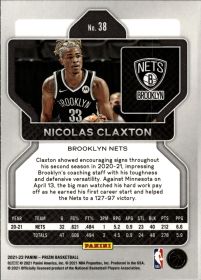 Nicolas Claxton - Panini Prizm Base Set 2021-22, Nr. 38