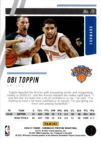 Obi Toppin - Panini Chronicles Prestige 2020-21, Nr. 75
