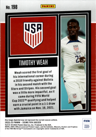 Timothy Weah - Panini Score FIFA Base Set 2022-23, Nr. 198