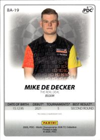 Mike De Decker - Panini PDC World Championship TC Collection Base Set 2026, Nr. BA-19