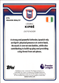 Cédric Kipré - Topps Flagship Premier League Base Set 2026-27, Nr. 276