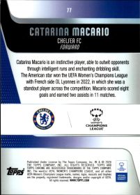 Catarina Macario - Topps Chrome UEFA Women's Champions League Base Set 2025-26, Nr. 77 – Nummeriert, Aqua Refractor