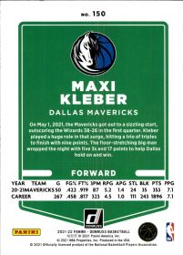 Maxi Kleber - Panini Donruss Base Set 2021-22, Nr. 150