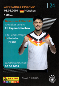 Aleksandar Pavlović - Panini FIFA World Cup DFB-Sammelkarten 2026, Nr. 24