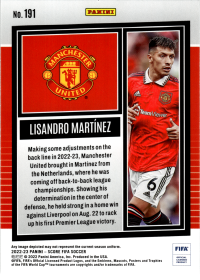 Lisandro Martínez - Panini Score FIFA Base Set 2022-23, Nr. 191
